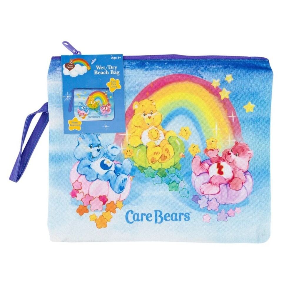 Franco Care Bears Beach Wet/Dry Bag 10x8 Inches Water Resistant Brand New